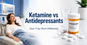 Ketamine vs antidepressants featured image comparing depression treatments