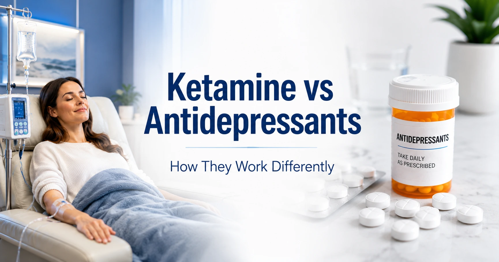 Ketamine vs antidepressants featured image comparing depression treatments