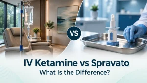 Comparison of IV ketamine infusion therapy and Spravato nasal spray for treatment-resistant depression.