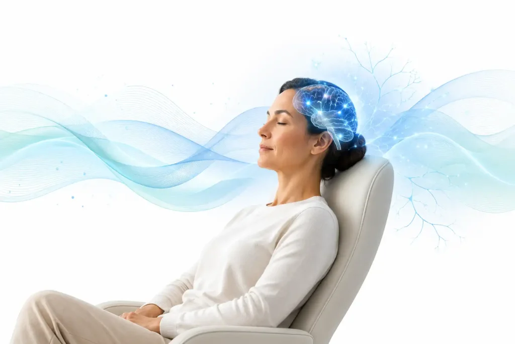 Illustration representing the calming sensory experience some patients may have during ketamine therapy.